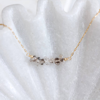 Mesa Blue - Herkimer Diamond Chip Necklace - Gold Filled