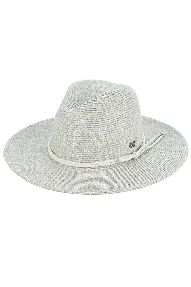 Hana - C.C Leather String Rope Band Paper Panama Hat