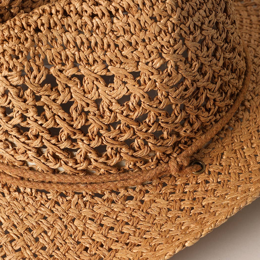 Fashion City - Natural Material Straw Panama Adjustable Sun Hat