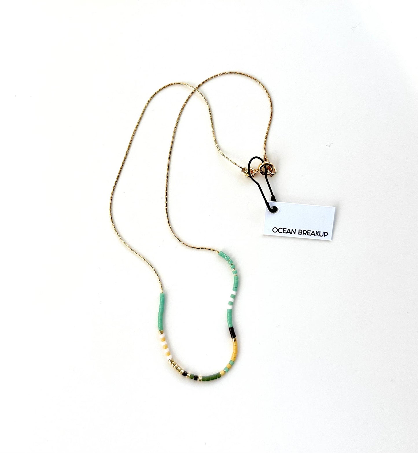 Ocean Breakup - Thin Beaded Necklace - Color Mix Collection