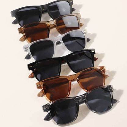Fashion City - Square Shape Frame Wood Legs Fashion Sunglasses