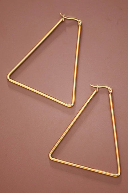 MA208 Mia Accessories - 18K Gold Plated Waterproof Stainless Steel Hoop Earrings - 7149