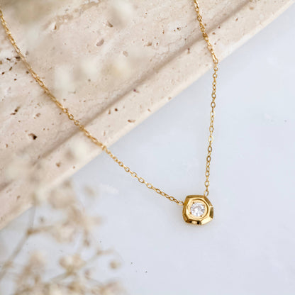 Mesa Blue - Zircon Geometric Nugget Necklace - Waterproof