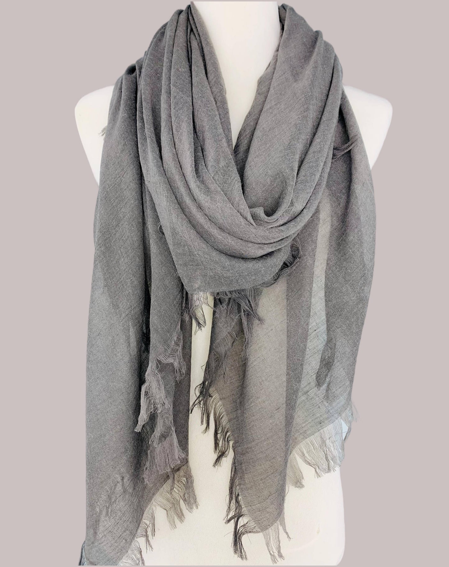 JC Sunny Fashion - 10 Colors-Soft As Cashmere Oversized Solid Frayed Scarf