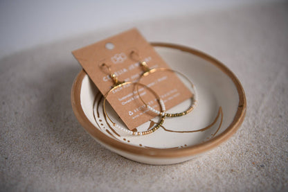 Cecelia Designs Jewelry - Seed Bead and Gold Plated Hoop Earring