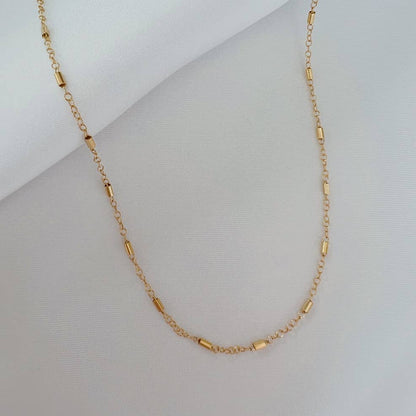 True by Kristy Jewelry - Jake Bar Cable Layering Chain Necklace Gold Filled