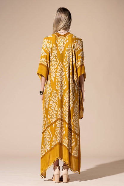Urbanista - Damask Print Kimono with Sleeves