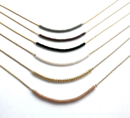 Ocean Breakup - Thin Minimalist Necklace - Neutrals
