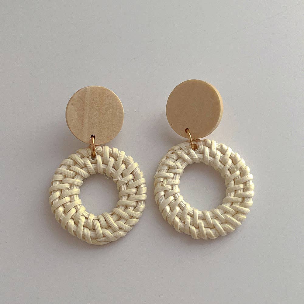 Dipped Shop - Wooden Vintage Rattan Elegant Earrings DPJE1802