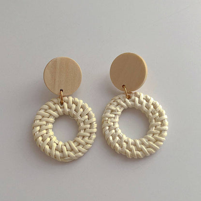 Dipped Shop - Wooden Vintage Rattan Elegant Earrings DPJE1802