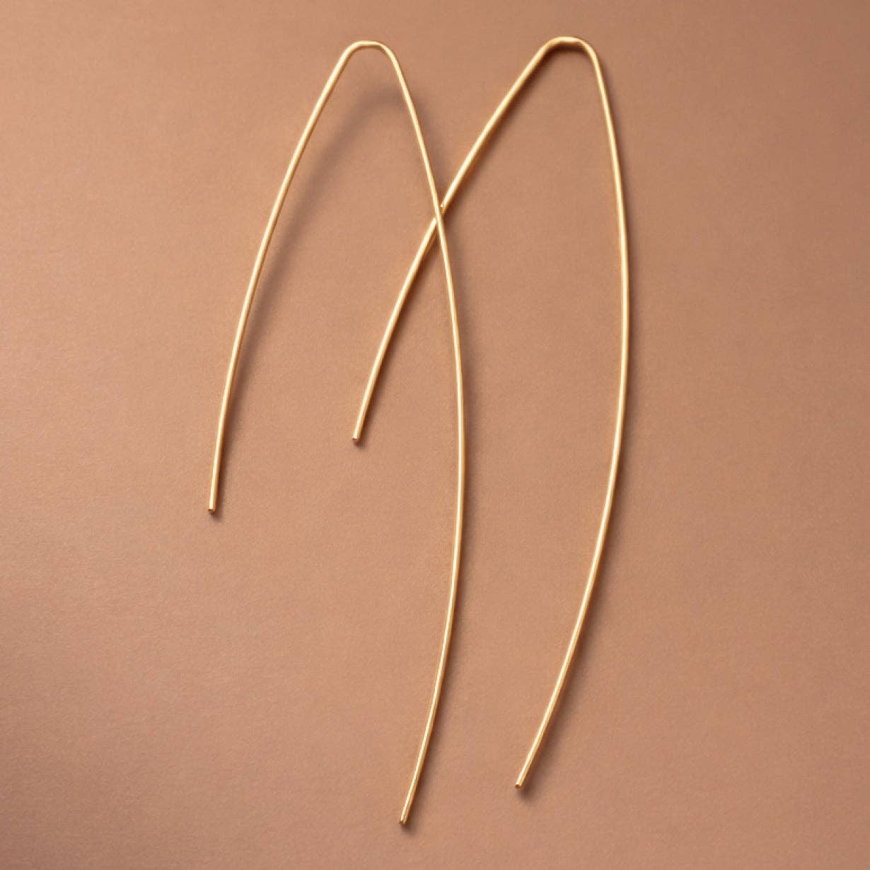 MA206 Mia Accessories - 18K Gold PVD Plated Stainless Steel Long Threader Earrings - 7514