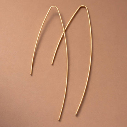 MA206 Mia Accessories - 18K Gold PVD Plated Stainless Steel Long Threader Earrings - 7514