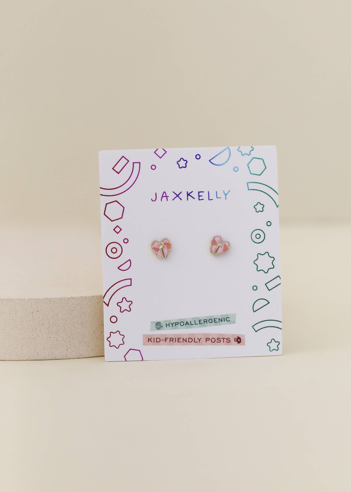 JaxKelly - Bow Enamel Flat Back Kids Earrings