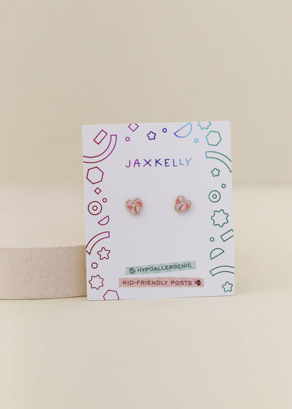 JaxKelly - Bow Enamel Flat Back Kids Earrings