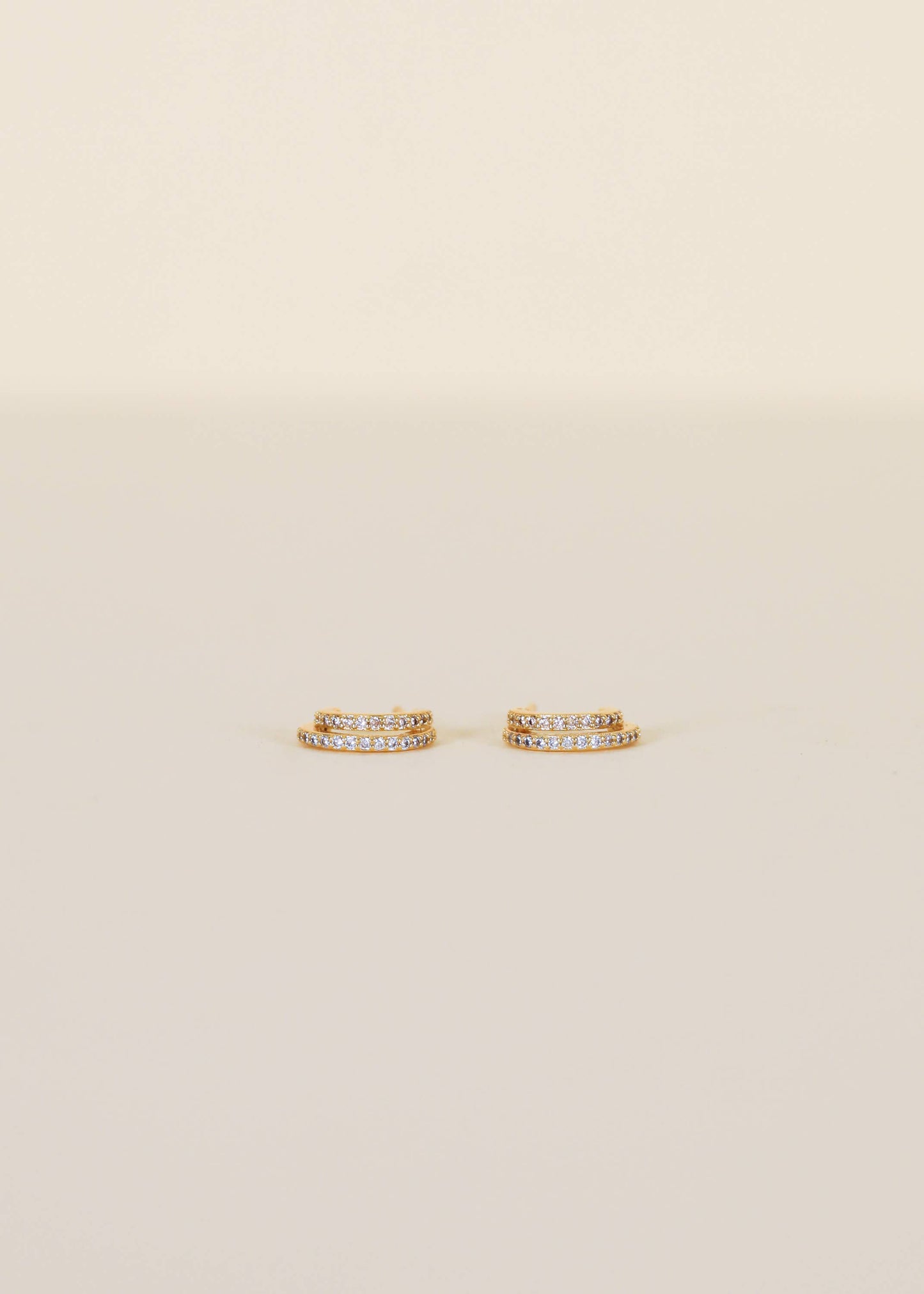 JaxKelly - Double Champagne Hoop - Gold Earrings