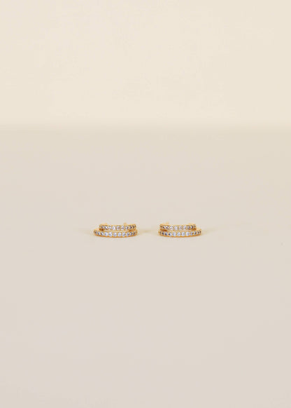 JaxKelly - Double Champagne Hoop - Gold Earrings