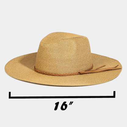 Collections by Fame Accessories - Braided Rope Strap Floppy Brim Sun Hat