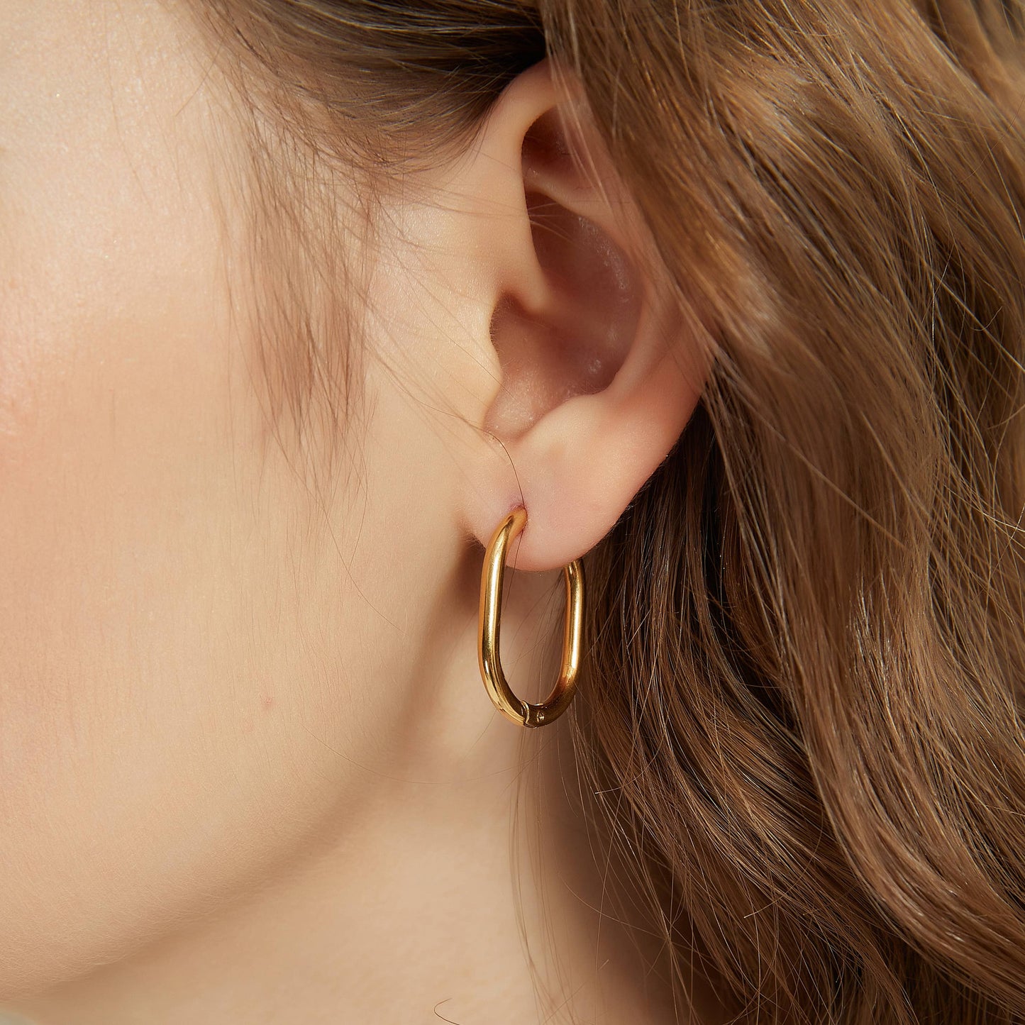 Melange Blanc - E080 rectangle hoop, hoop earring, rectanglehoop earring