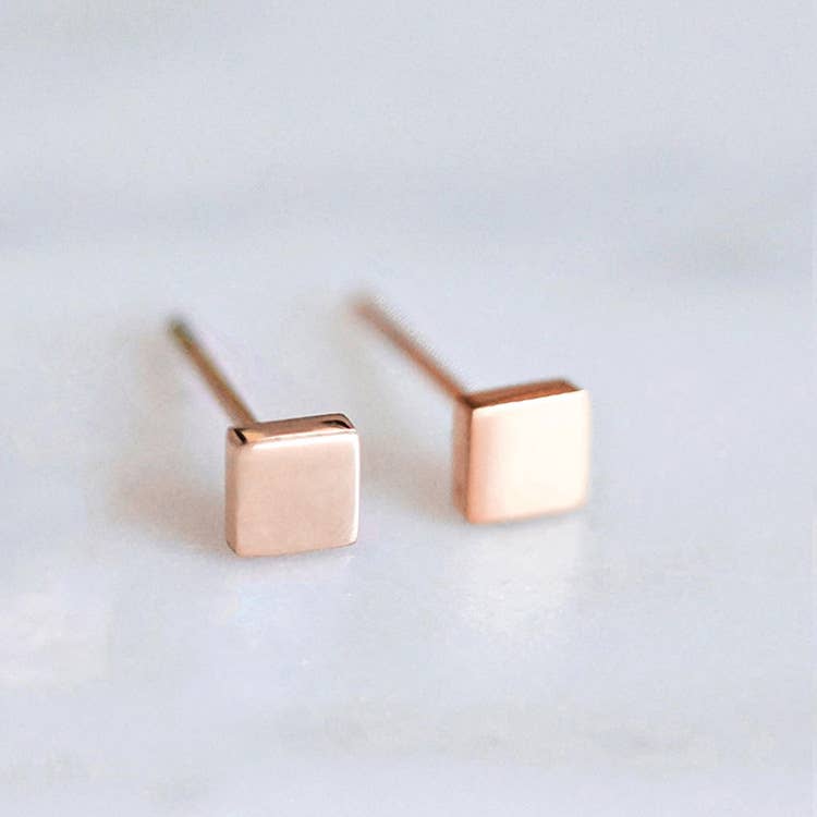 Melange Blanc - Ivy square stud earring, square earring, dainty stud