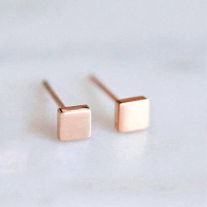 Melange Blanc - Ivy square stud earring, square earring, dainty stud