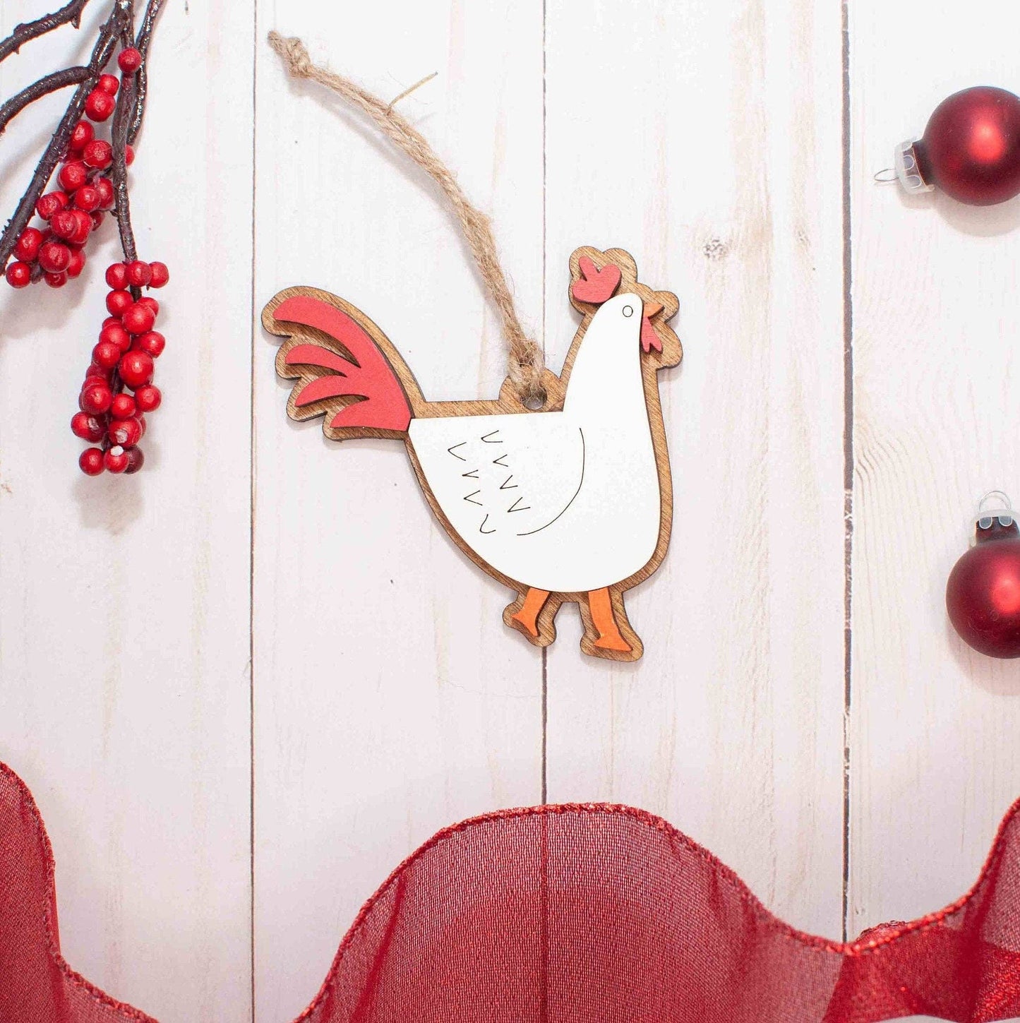 The Little Ornament Shop - Chicken Christmas Ornament