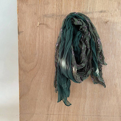 Funkyrel® Atzbranding Limited - Scarvii - Lightweight Floral Pattern Ruched Scarf