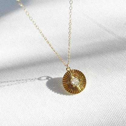 True by Kristy Jewelry - Sunburst Pendant Necklace Gold Filled