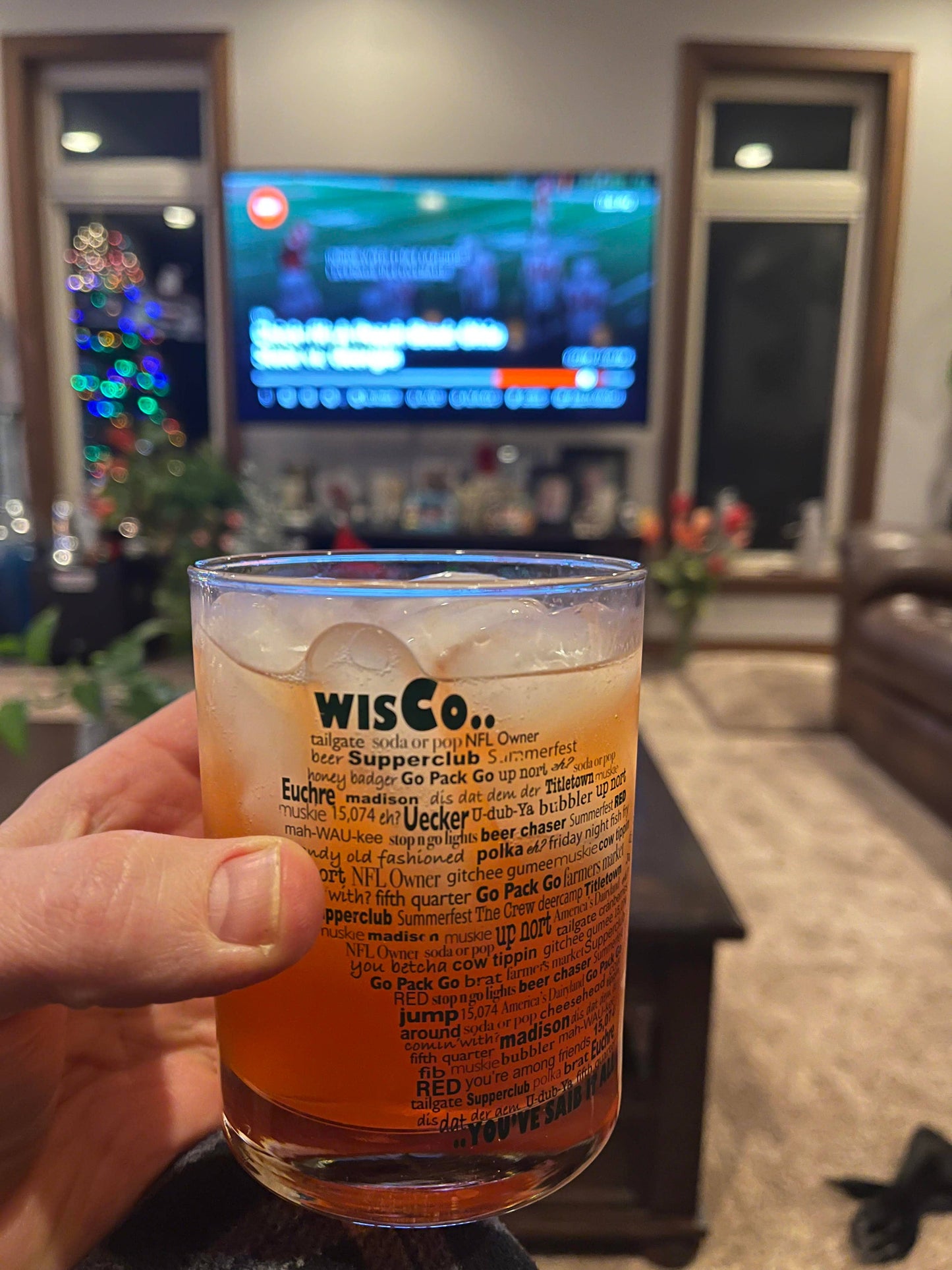 Flags Over Wisconsin - Wisco Lingo Rocks Glass