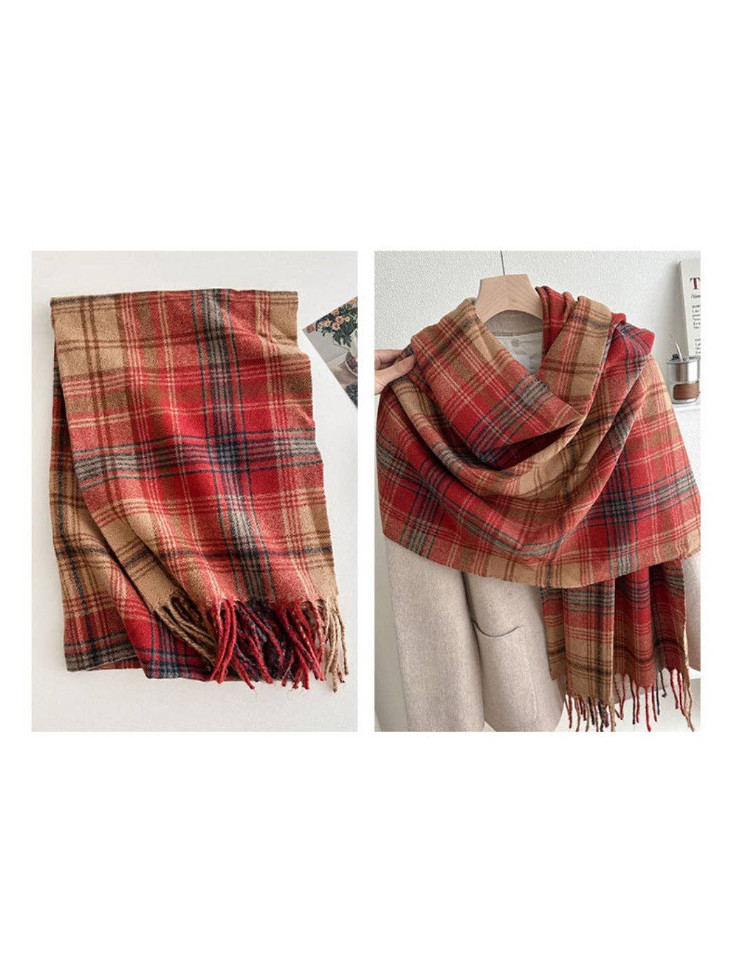 Funkyrel® Atzbranding Limited - Scarvii - Plaid Winter Scarf Shawl for Women