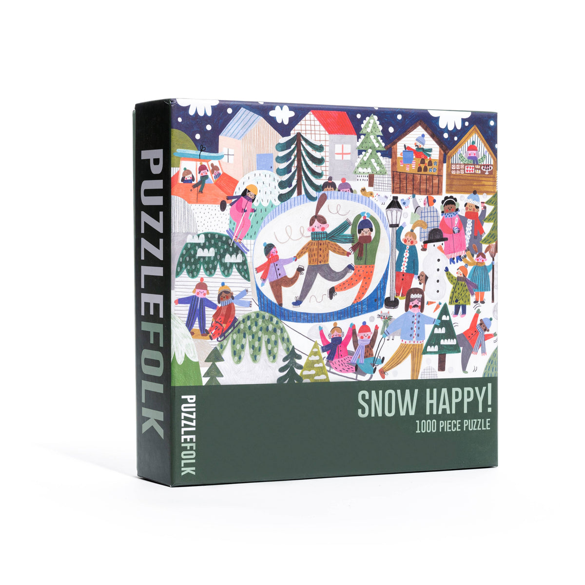 Puzzlefolk - Snow Happy 1,000 Piece Winter Holiday Puzzle