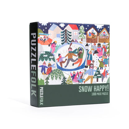 Puzzlefolk - Snow Happy 1,000 Piece Winter Holiday Puzzle