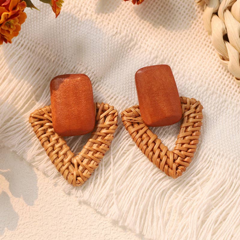 Dipped Shop - Bohemian Beach Vintage Woven Straw Earrings DP25D782