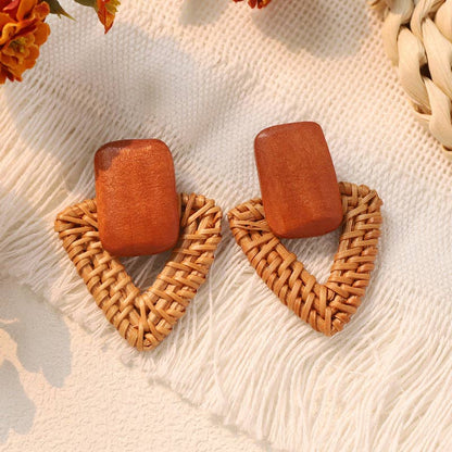 Dipped Shop - Bohemian Beach Vintage Woven Straw Earrings DP25D782