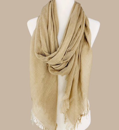 JC Sunny Fashion - 10 Colors-Soft As Cashmere Oversized Solid Frayed Scarf