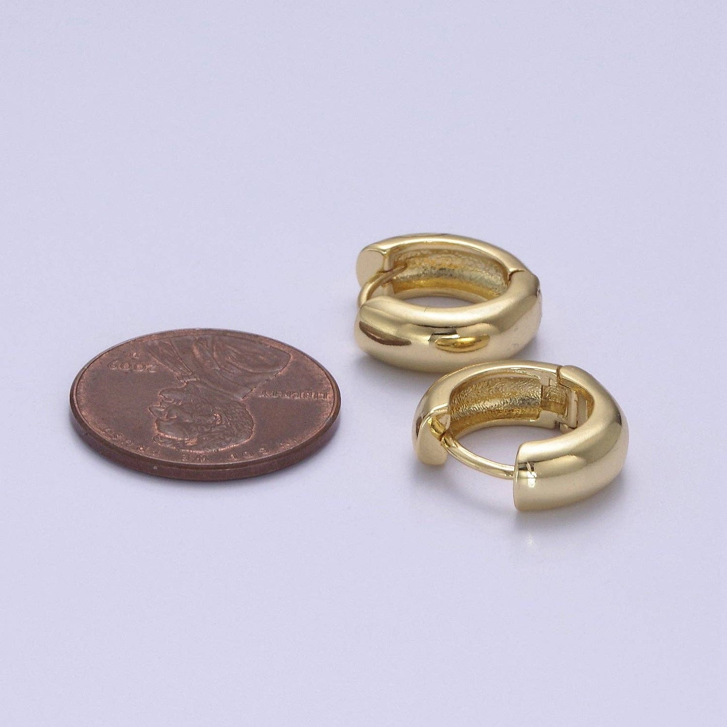 Aim Eternal - Dainty Gold Hinged Huggie Earrings Hoop Earrings T364 T365