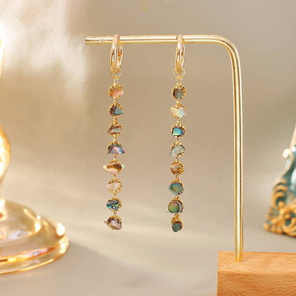 Dipped Shop - Trendy Natural Shell Beaded Long Dangle Earrings DP26H893