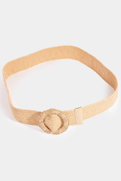 Collections by Fame Accessories - Elastic Intricate Braided Hoop Buckle Belt