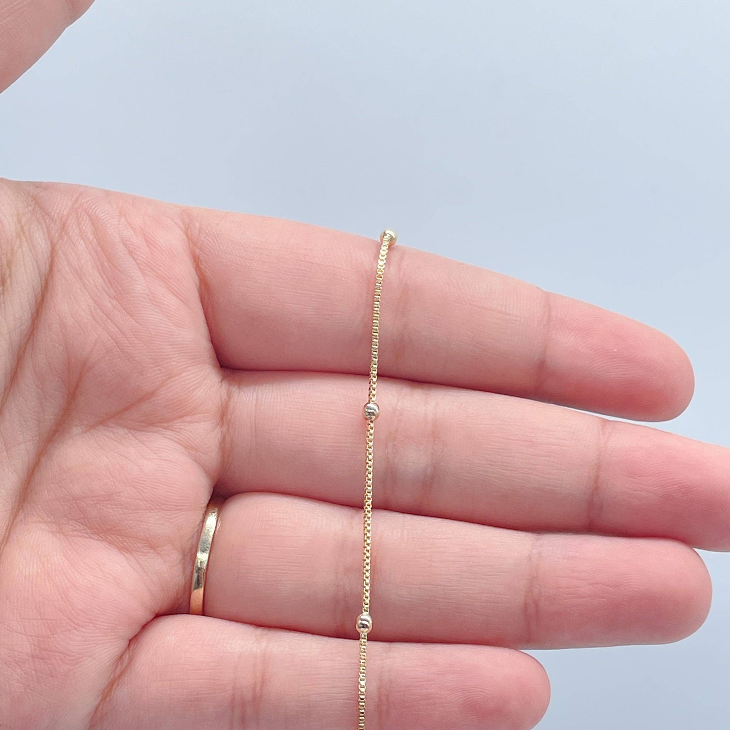 Milie Jewels - 18k Gold Filled Box Chain Anklet