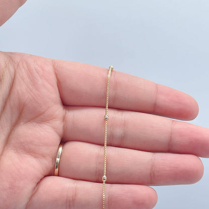 Milie Jewels - 18k Gold Filled Box Chain Anklet