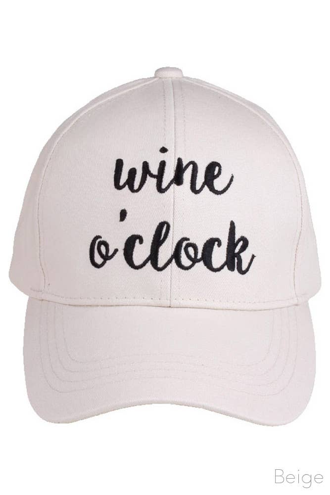 Hana - C.C WINE O'CLOCK Embroidered Baseball Cap