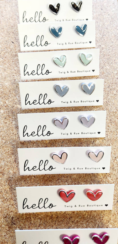 Twig & Rue boutique - Heart clay studs