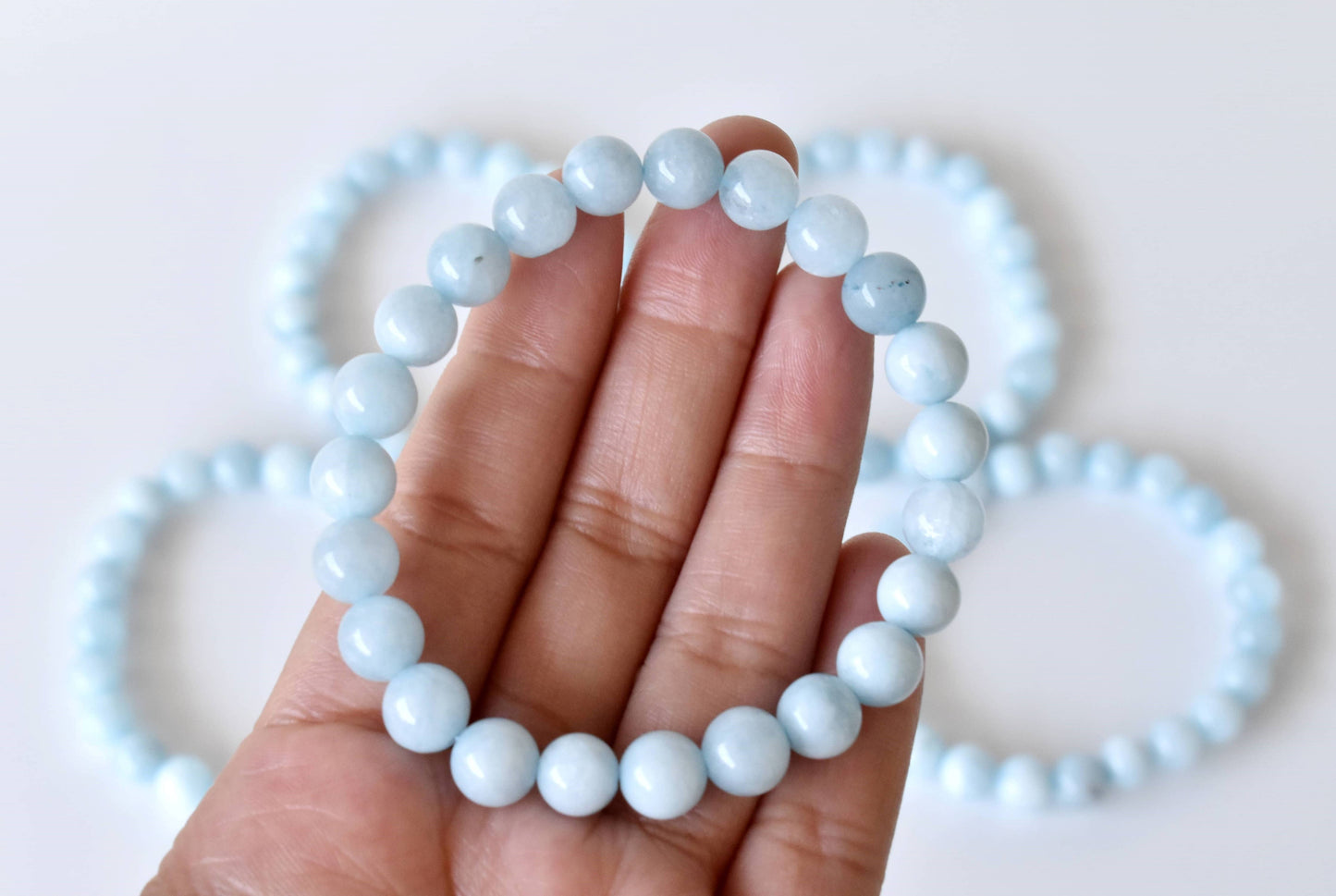 Soothing Crystals - Aquamarine  Bracelet (Protection and Anxiety Relief)