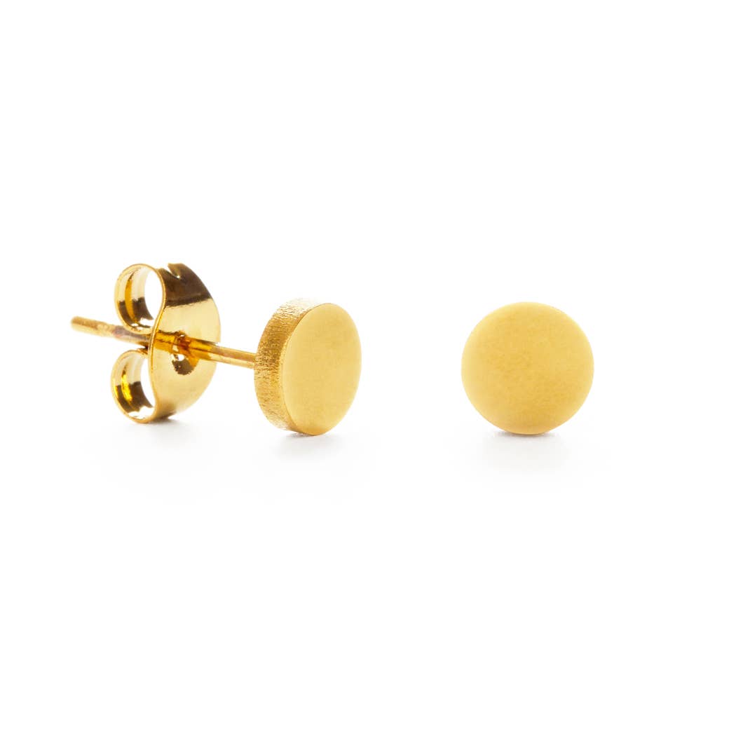 Mind's Eye Design - Gold Circle Stud Earrings