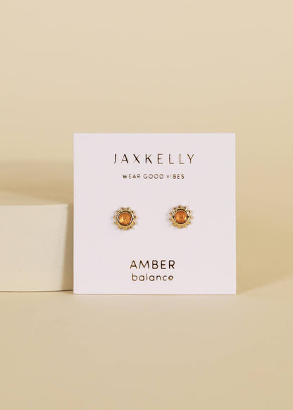 JaxKelly - Sun Stud - Amber - Earrings