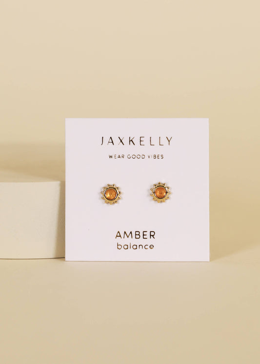JaxKelly - Sun Stud - Amber - Earrings